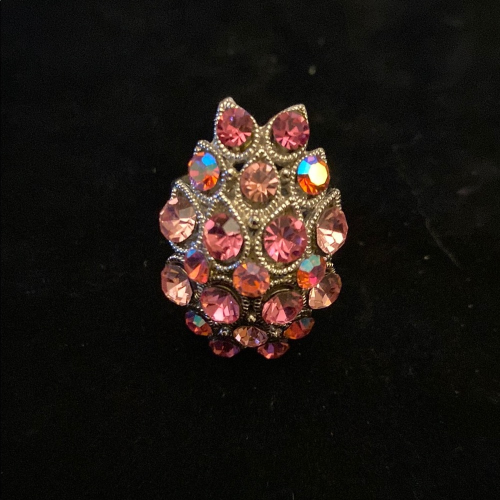 Elegant Pink Crystal Ring